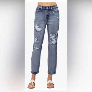 Judy Blue High Rise Destroyed Boyfriend Jeans, Size 14W